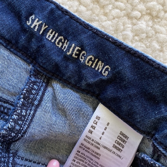 American Eagle Super Stretch Sky High - High Rise Dark Wash Denim Jeggings Jeans - Picture 11 of 12